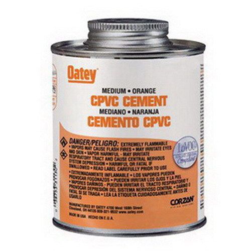 Oatey scs 31130 orange cpvc medium body cement, 16 oz can for sale