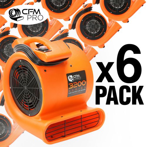 CFM Pro 3200 Air Mover Carpet Dryer Blower Floor Drying Industrial Fan - 6 Pack