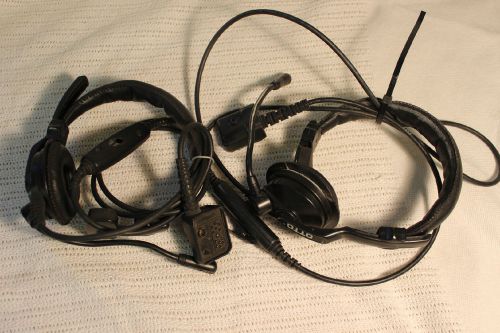 Lot of Two Otto Communications Tactical Headsets Mic Speaker