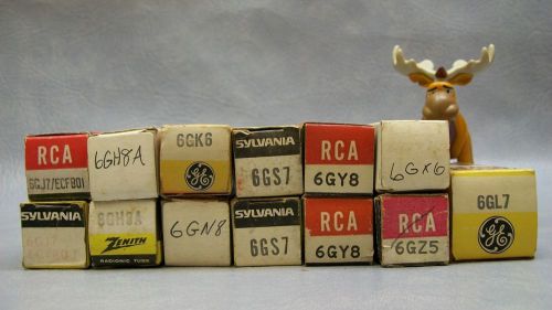 6GH8A, 6GK6, 6GN8, 6GS7, 6GY8, 6GX6, 6GZ5, 6GL7 Vacuum Tubes Lot of 13