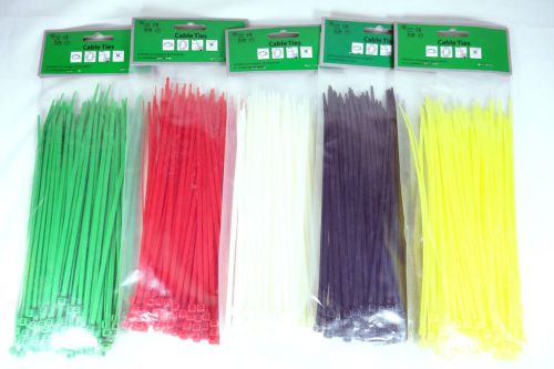 ** GREEN ** 100 pcs of 8&#034; cable ties / thicker than others / 3.6 mm x 200 mm.