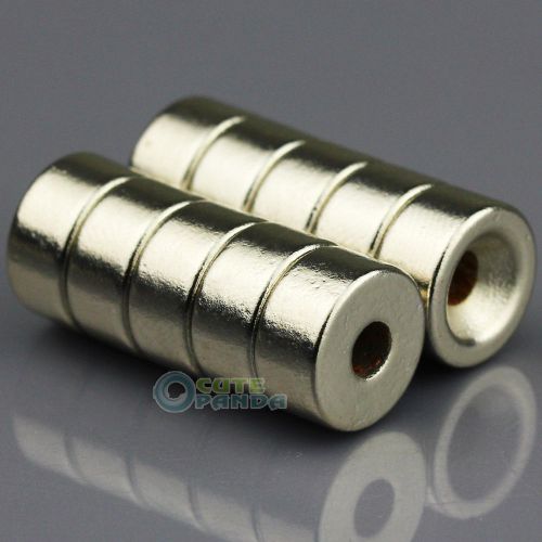 Lot 10pcs strong n50 round neodymium counter sunk magnets 10 x 5mm hole 3mm r.e for sale