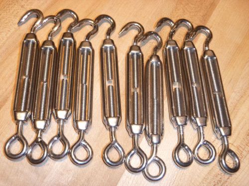LOT 10 BRAND NEW STAINLESS STEEL HOOK AND EYE TURNBUCKLES