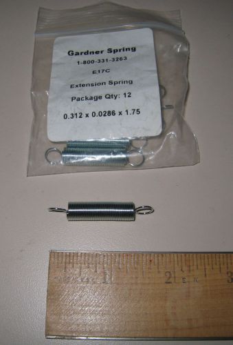 Qty (1) Extension Spring .312 (5/16) OD .0286 Wire 1.7 Overall, Zinc Plated E17C