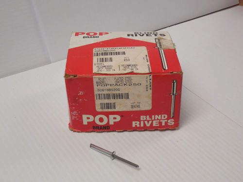 New lot of 250 pop brand blind rivet sd616bs200 3zkk3 .192-.196 .876-1.000&#034; for sale