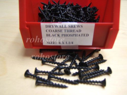 Drywall screw # 6 x 1-1/4 black coarse thrd 25 lbs 6800 pcs screws free ship for sale