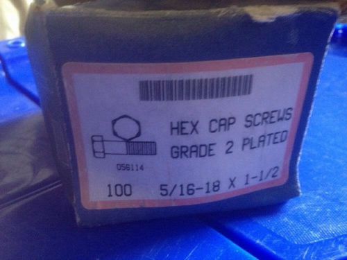 NEFCO 5/16-18 X 1 1/2 Hex Cap Screws Grade 2 Pack Of 94 Plated Finish 056114