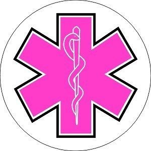 Reflective Star of Life pink sticker decal  3&#034;