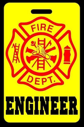 Hi-Viz Yellow ENGINEER Firefighter Luggage/Gear Bag Tag - FREE Personalization