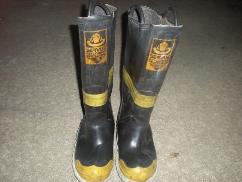 Servus &#034;Reflekshin&#034;  Fireman&#039;s Steel Toed  Rubber Boots Size  6