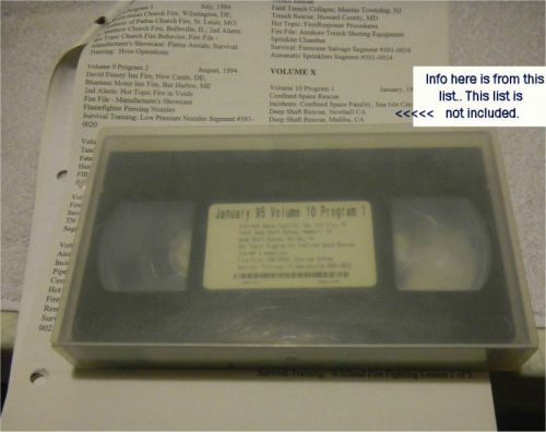 1995 vol.10/prg 1 american heat firefighter training vhs tape - tape contents for sale