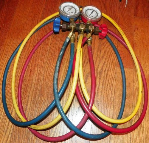 J/B Industries R-22 R-12 R-502 Air Conditioning System Manifold Gauges &amp; Hoses