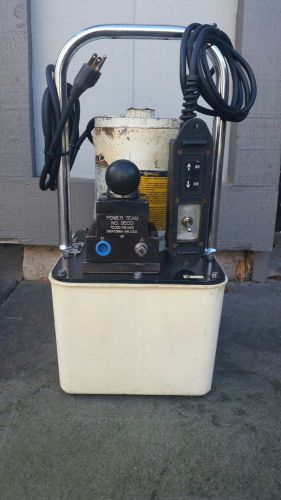 Power team hydraulic pump w/4 way- 3 position #9500 tandem center control valve for sale