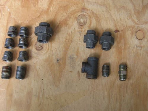 1/2&#034; &amp; 3/8&#034; black pipe unions and fittings for sale