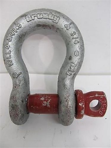 Crosby g209, 3/4&#034;, wll 4-3/4 ton, galvanized screw pin anchor shackle for sale