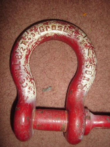 USED CROSBY 8.5 / 8 1/2 TON SHACKLE / CLEVIS 1&#034; PIN
