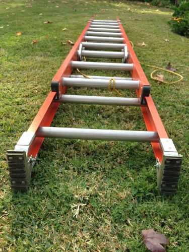 Keller 20&#039; Fiberglass Extension Ladder Orange 5120 Heavy Duty Industrial ANSI
