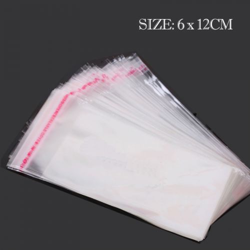 Free Shipping 100Pcs Clear Self Adhesive Seal Plastic Bags 6x12cm/packaging bag