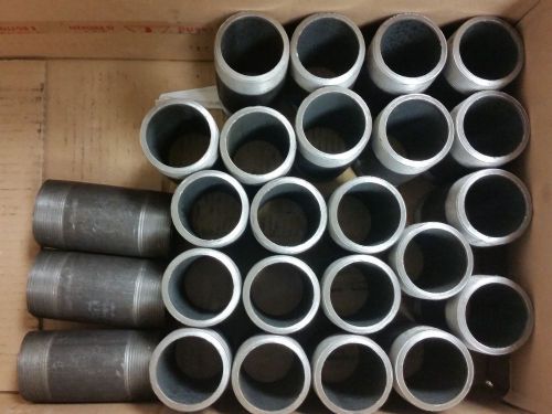 (case of 25)- black steel pipe nipple  2-1/2&#034; x 4-1/2&#034; long for sale