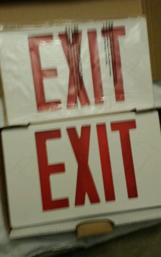 NEW - LED Exit Lighting Fixture Sign Universal, Red, Battery Backup - NIB