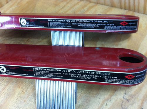 Lot of 2 brooks equipment co semi automatic fire hose pin rack #hr4fm for sale