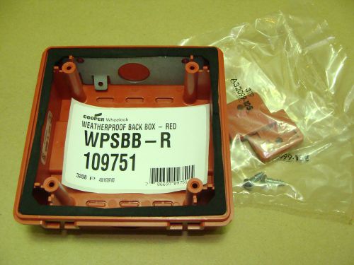 Cooper wheelock wpsbb-r 5&#034; x 5&#034; x 1-1/2&#034; deep weatherproof back box red 109751 for sale