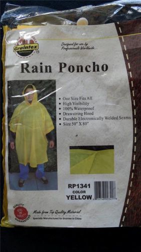 Rain Poncho Size One Size Fits All RP1341Yellow Graintex Tools New
