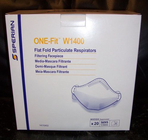 20 Flat Fold Respirator Masks N95 ONE-Fit™ W1400 Universal Fit 1 Box of Masks