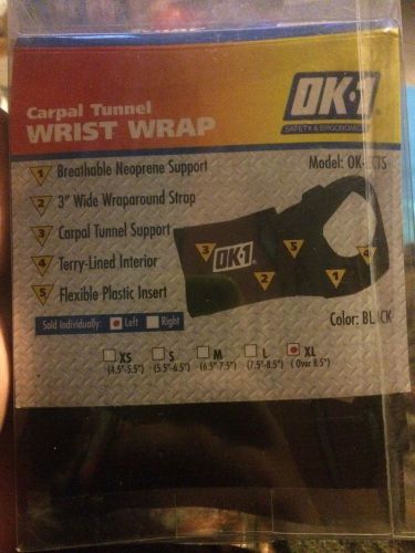 OK-1 OK-ECTS XLRG/LEFT Carpal Tunnel Wrist Support Wrap XL, Left Hand  Black