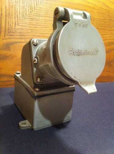 Russellstoll 4 Hole Receptacle With Box Attached 3114-30A-480Vac-250v Nice
