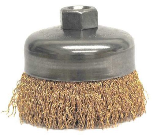 Weiler 13231 3&#034; Crimped Wire Cup Brush, .020 Bronze, 5/8&#034;-11 A.H.