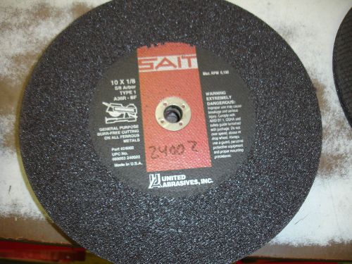 SAIT Steel Cutting Wheel 10&#034; by 1/8&#034; by 5/8&#034; Hole  Cut Off  Wheel 24002