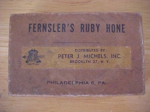 Vintage Fernslers Ruby Hone Stone With Box