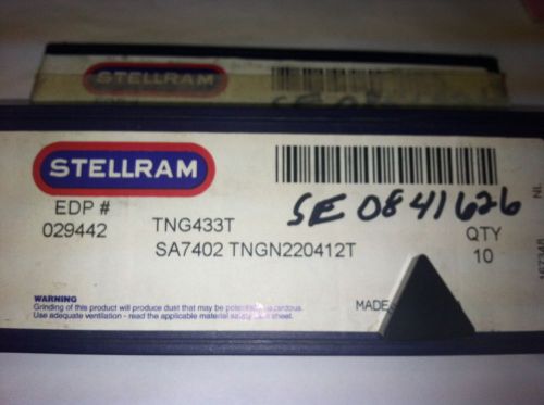Stellram TNG 433 2T Ceramic Inserts NEW  Qty/10 EDP 29442  tngn220412t