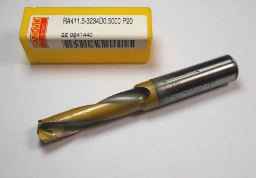 SANDVIK Carbide Coolant Fed Drill 1/2&#034; RA411.5-3234D0.5000 P20 &lt;1810&gt;
