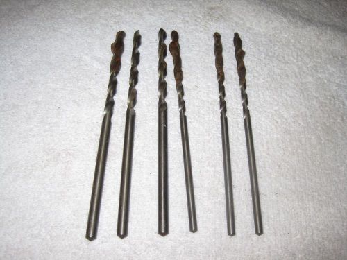 (3) 1/4&#034; x 6&#034; and (3) .183 x 6&#034; solid carbide (?) drill bits