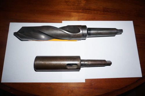 High speed steel taper shank drill bit 1 31/32 lathe mill machining with adapter for sale