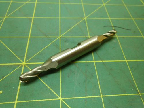 7/32&#034; BALL MILL END MILL 4 FLUTE DOUBLE END HS 3/8&#034; DIA. SHANK #2622A