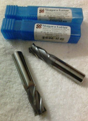 New 2x 5/8&#034; niagara solid carbide gp ticn endmills center cutting  4 flute lot for sale
