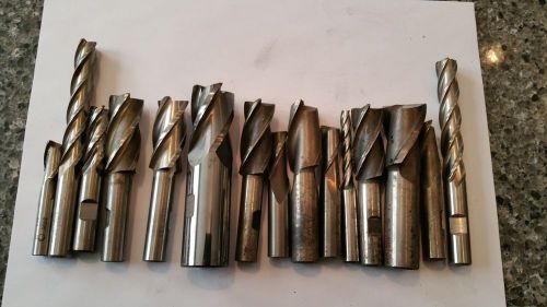 Machinist Lot Of 15 End Mills