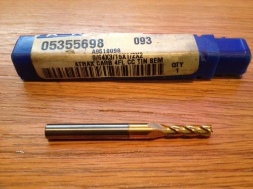 Atrax end mill 05355698 9/64x3/16x1/2x2 4 flute carbide tin coated new made usa for sale