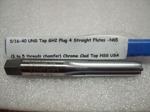 5/16-40 uns tap gh2 plug 4 straight flutes chrome clad tap hss usa – new -n65 for sale