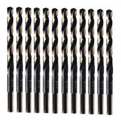 Irwin 3019007b 7/64&#034; black &amp; gold hss drill bit 135 deg lot of 12 jabber length for sale