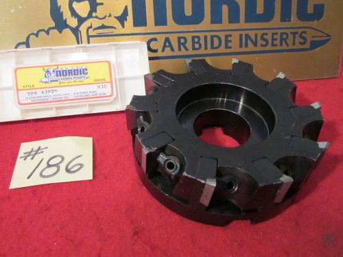 1 rtw 5&#034; indexable milling cutter with 10 tp43p2r nordic carbide inserts {186} for sale