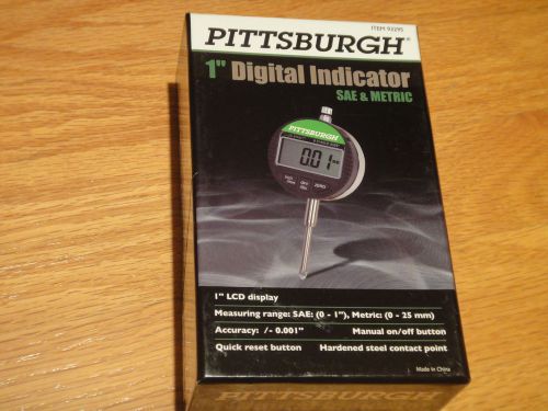 PITTSBURGH 1&#034; Digital Indicator SAE &amp; Metric