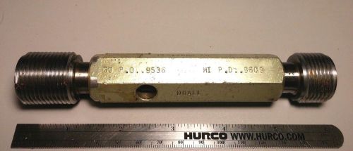 1&#034; 14 uns 2b thread plug gage machinist machine tooling 1.000 pd .9536 &amp; .9609 for sale