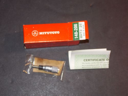 # 3 Mitutoyo 148 206 Micrometer head MHT3 - .25&#034; New in box with cert of cal