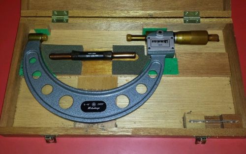 Mitutoyo Digital Micrometer size 6&#034; New in box W/ factory wood case &amp; papers