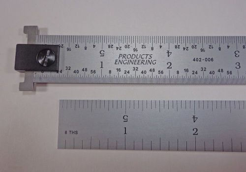 Pec usa 6&#034; rigid machinist hook ruler / rule 4r satin chrome 1/8 1/16 1/32 1/64 for sale