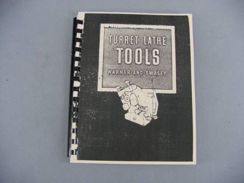 Warner &amp; swasey no 38 turret lathe tools catalog – 1938 for sale